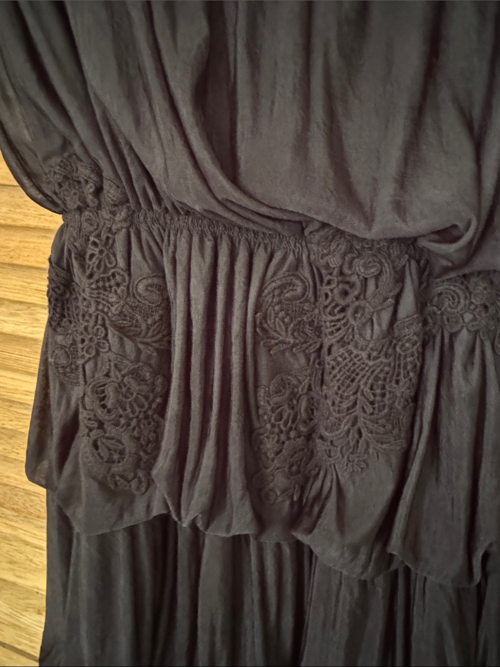 Free People Black Tiered Off-Shoulder Maxi Dress Classic Women's Evening Dress S - Picture 4 of 4